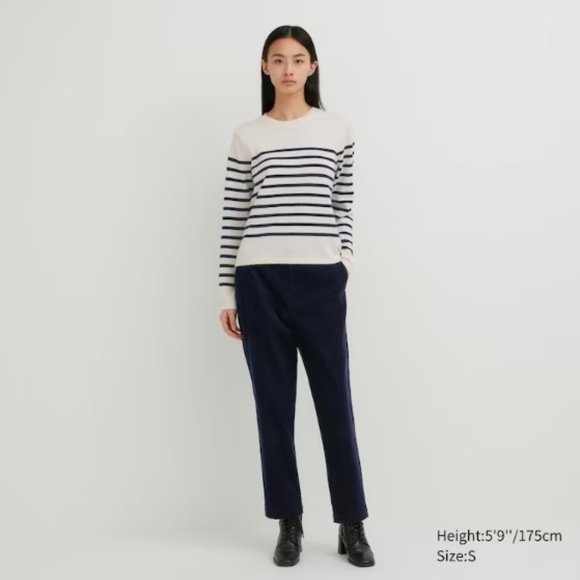 UNIQLO - CASHMERE Striped Long Sleeve Crew Neck Sweater - SZ Large -BNWT - Picture 9 of 13